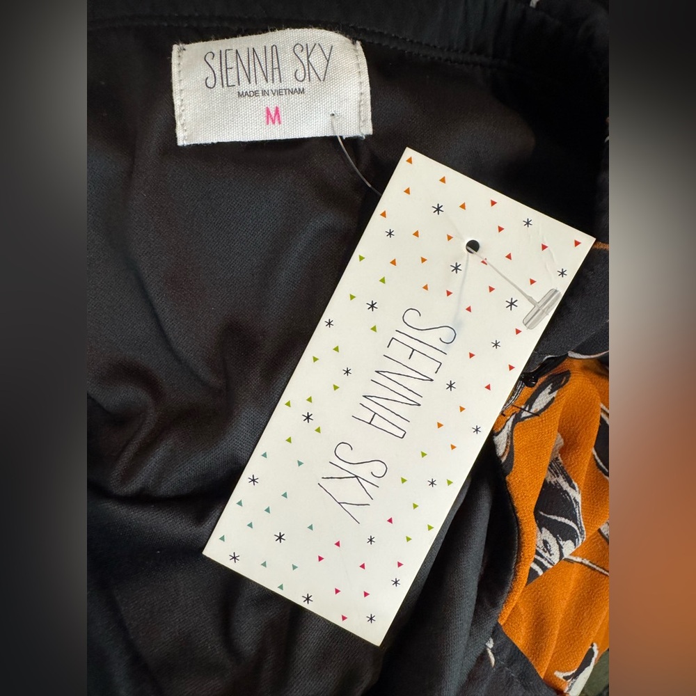 Sienna Sky Black and Orange Floral Midi Skirt - Picture 9 of 11
